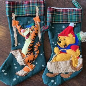 DISNEY WINNIE THE POOH & TIGER 3D FELT CHRISTMAS STOCKING 20” Vintage 1990’s